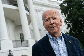 President Joe Biden departs the White House