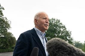 President Joe Biden departs the White House