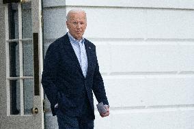 President Joe Biden departs the White House