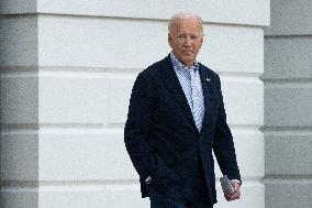 President Joe Biden departs the White House