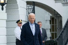 President Joe Biden departs the White House