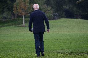 President Joe Biden departs the White House