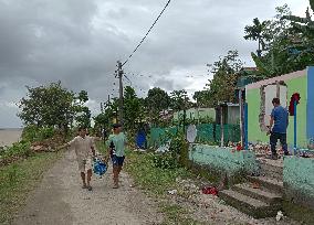 Laltong Village- Water Level Rise In Teesta River