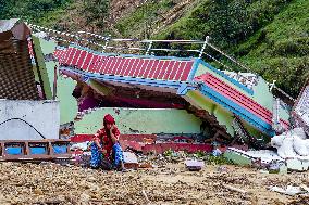 Salamdo River Flooding Damaged Homes In Patikharka Of Kavrepalanchok District, Nepal.