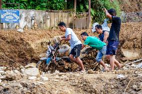 Salamdo River Flooding Damaged Homes In Patikharka Of Kavrepalanchok District, Nepal.