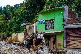 Salamdo River Flooding Damaged Homes In Patikharka Of Kavrepalanchok District, Nepal.