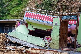 Salamdo River Flooding Damaged Homes In Patikharka Of Kavrepalanchok District, Nepal.