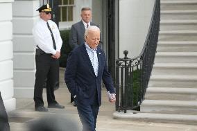 President Biden Takes Questions From The Press About Israel And Iran As He Boards Marine One.