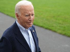 President Biden Takes Questions From The Press About Israel And Iran As He Boards Marine One.