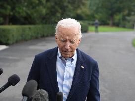 President Biden Takes Questions From The Press About Israel And Iran As He Boards Marine One.