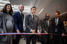 Emmanuel Macron inaugurates FrancoTech trade fair at Station F - Paris