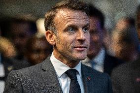 Emmanuel Macron inaugurates FrancoTech trade fair at Station F - Paris