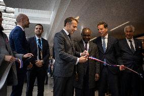 Emmanuel Macron inaugurates FrancoTech trade fair at Station F - Paris