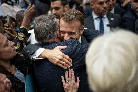 Emmanuel Macron inaugurates FrancoTech trade fair at Station F - Paris