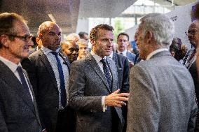 Emmanuel Macron inaugurates FrancoTech trade fair at Station F - Paris