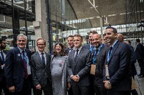 Emmanuel Macron inaugurates FrancoTech trade fair at Station F - Paris