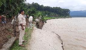 Laltong Village- Water Level Rise In Teesta River