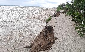 Laltong Village- Water Level Rise In Teesta River