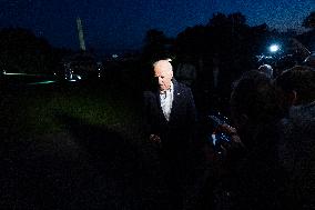 President Joe Biden returns to the White House