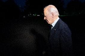 President Joe Biden returns to the White House