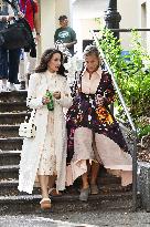 Sarah Jessica Parker And Kristin Davis On Set - NYC