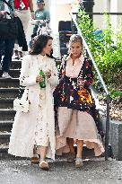 Sarah Jessica Parker And Kristin Davis On Set - NYC