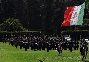 Claudia Sheinbaum, President Of Mexico, Leads Salute Ceremony For Armed Forces And National Guard