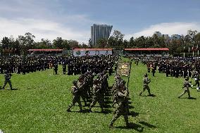 Claudia Sheinbaum, President Of Mexico, Leads Salute Ceremony For Armed Forces And National Guard