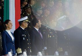 Claudia Sheinbaum, President Of Mexico, Leads Salute Ceremony For Armed Forces And National Guard