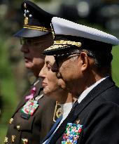 Claudia Sheinbaum, President Of Mexico, Leads Salute Ceremony For Armed Forces And National Guard