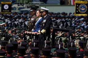 Claudia Sheinbaum, President Of Mexico, Leads Salute Ceremony For Armed Forces And National Guard