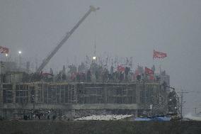 Reconstruction in flood-hit North Korean city