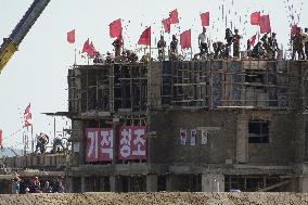 Reconstruction in flood-hit North Korean city