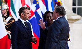 Francois Legault and wife are welcomed to the Francophonie Summit