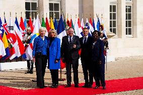 Francois Legault and wife are welcomed to the Francophonie Summit