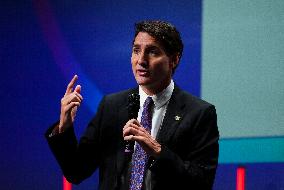 Justin Trudeau At FrancoTech During Francophonie Summit