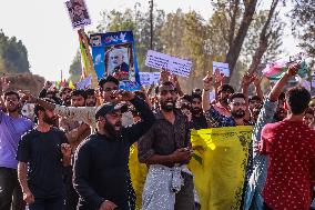 Anti Israel Protest In Kashmir