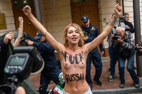 Members Of The FEMEN Ukraine Group Staged A Protest In Front Of The Iranian Embassy In Kyiv