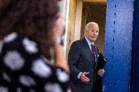 US President Joe Biden delivers remarks and responds to questions from the news media during the White House daily briefing