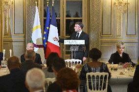 Emmanuel Macron at dinner to 19th Francophonie Summit - Paris