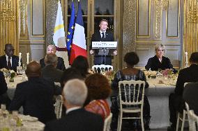 Emmanuel Macron at dinner to 19th Francophonie Summit - Paris