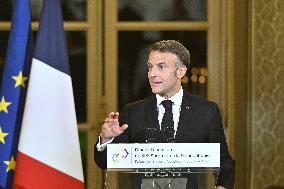 Emmanuel Macron at dinner to 19th Francophonie Summit - Paris