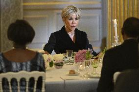 Emmanuel Macron at dinner to 19th Francophonie Summit - Paris