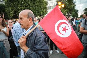 Protest Against Violations Of Democracy In Tunis