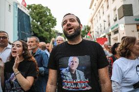 Protest Against Violations Of Democracy In Tunis