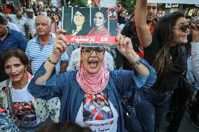 Protest Against Violations Of Democracy In Tunis