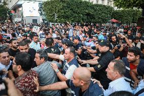 Protest Against Violations Of Democracy In Tunis