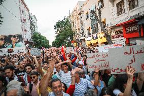 Protest Against Violations Of Democracy In Tunis