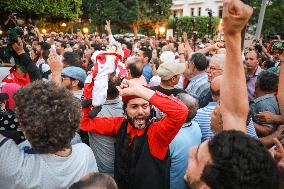 Protest Against Violations Of Democracy In Tunis