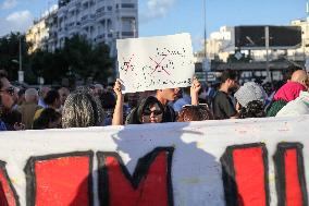 Protest Against Violations Of Democracy In Tunis